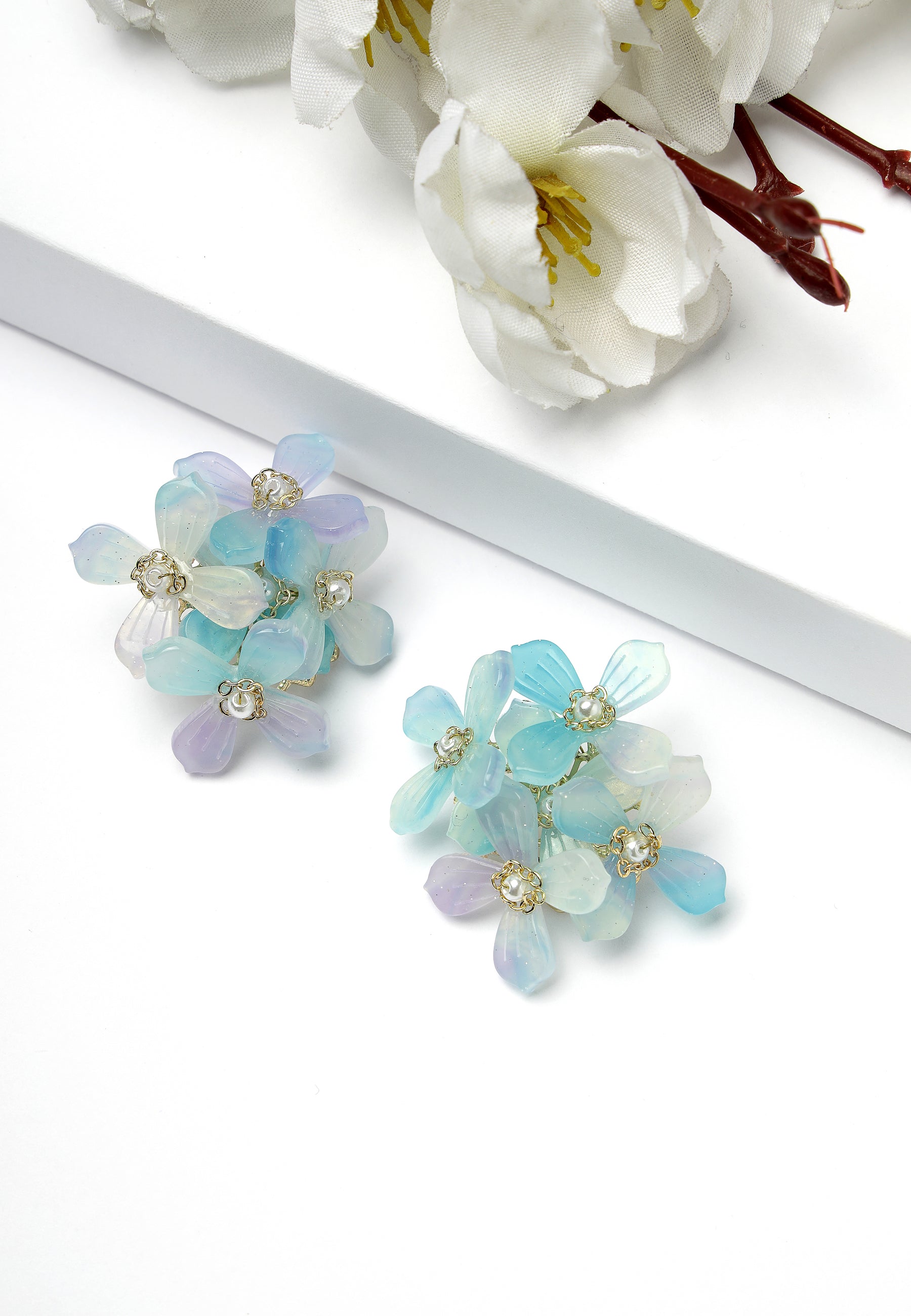 Blue Floral Earrings