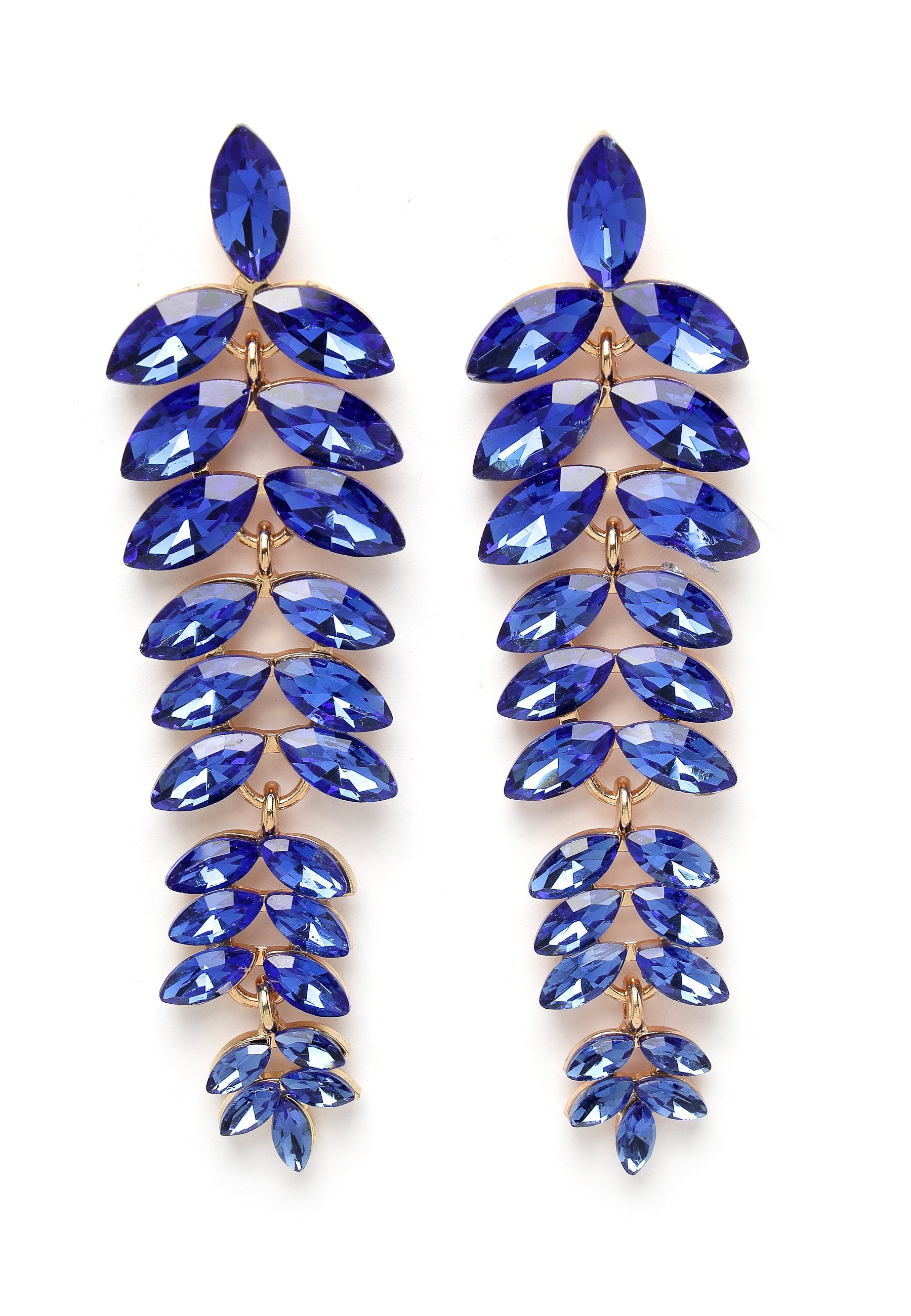 Multicolored Cascading Leaf-Shaped Drop Earrings