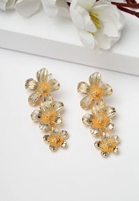 Sterling Gold-Coloured Floral Earrings