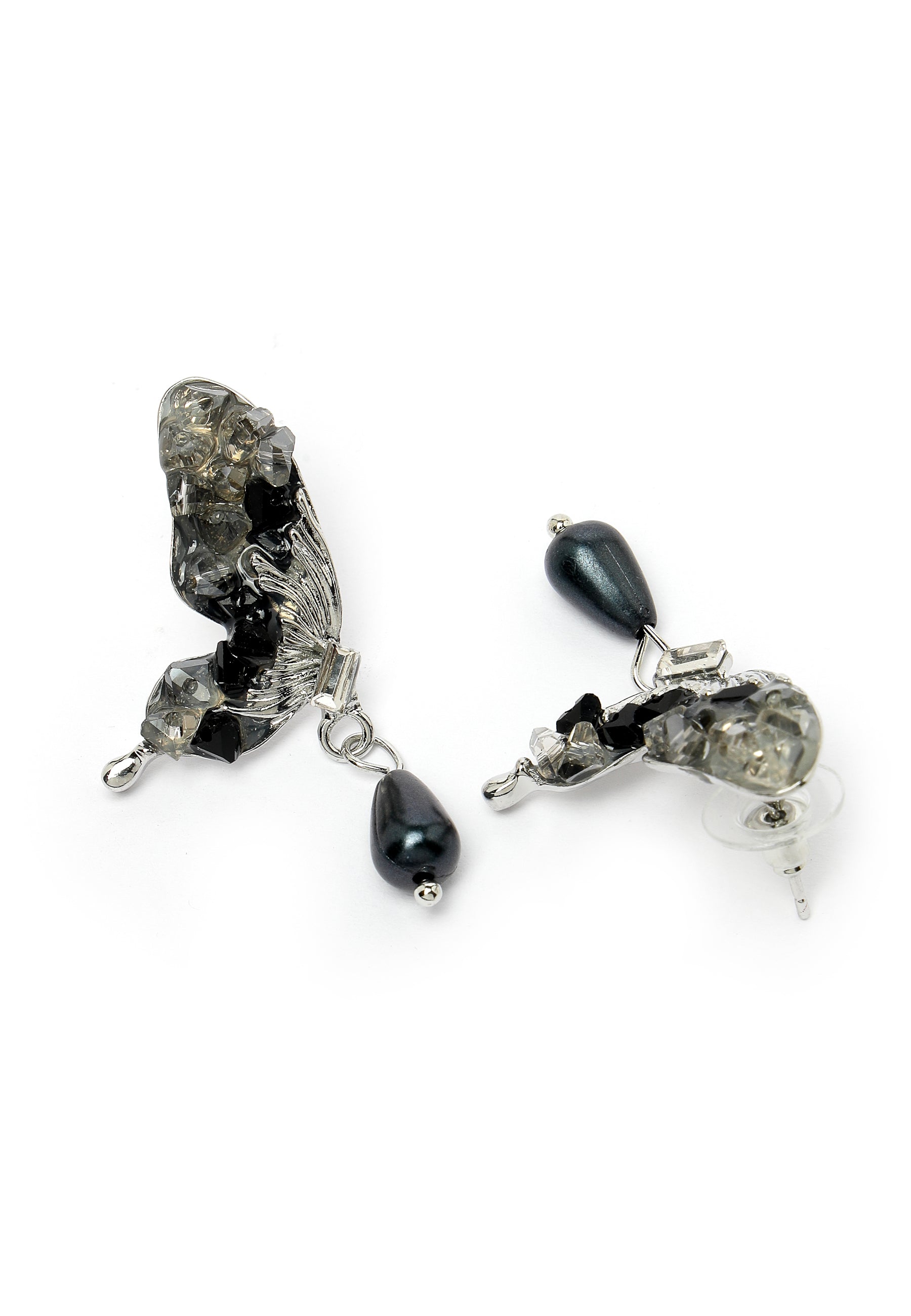 Boucles d'oreilles fantaisie papillon noir