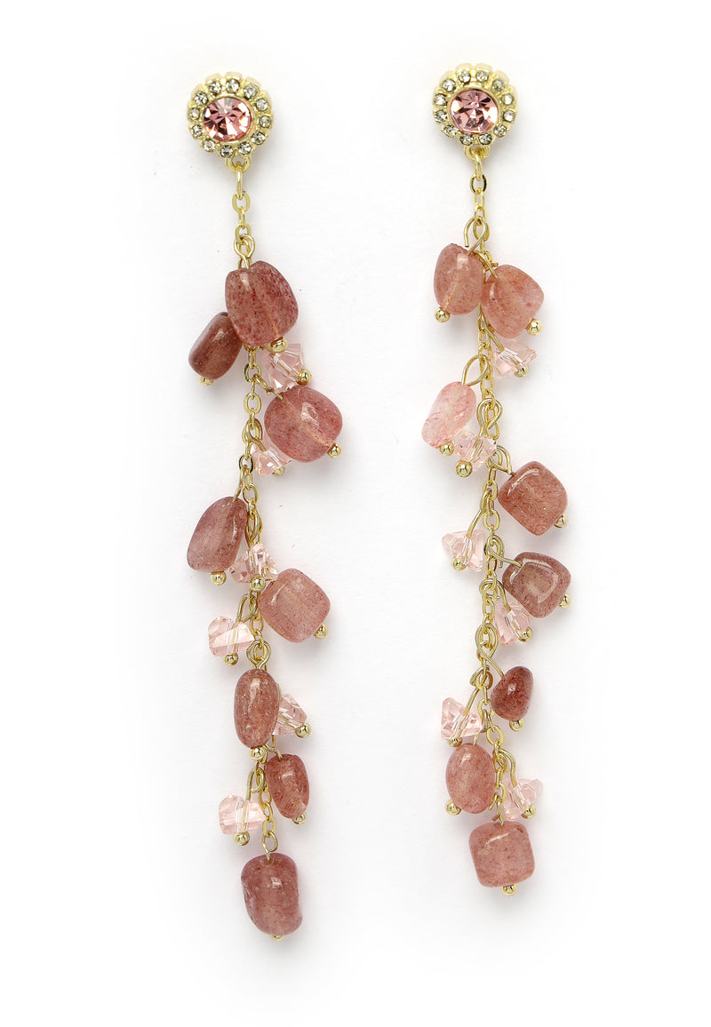 Earrings Sterling Pink Drop Fada