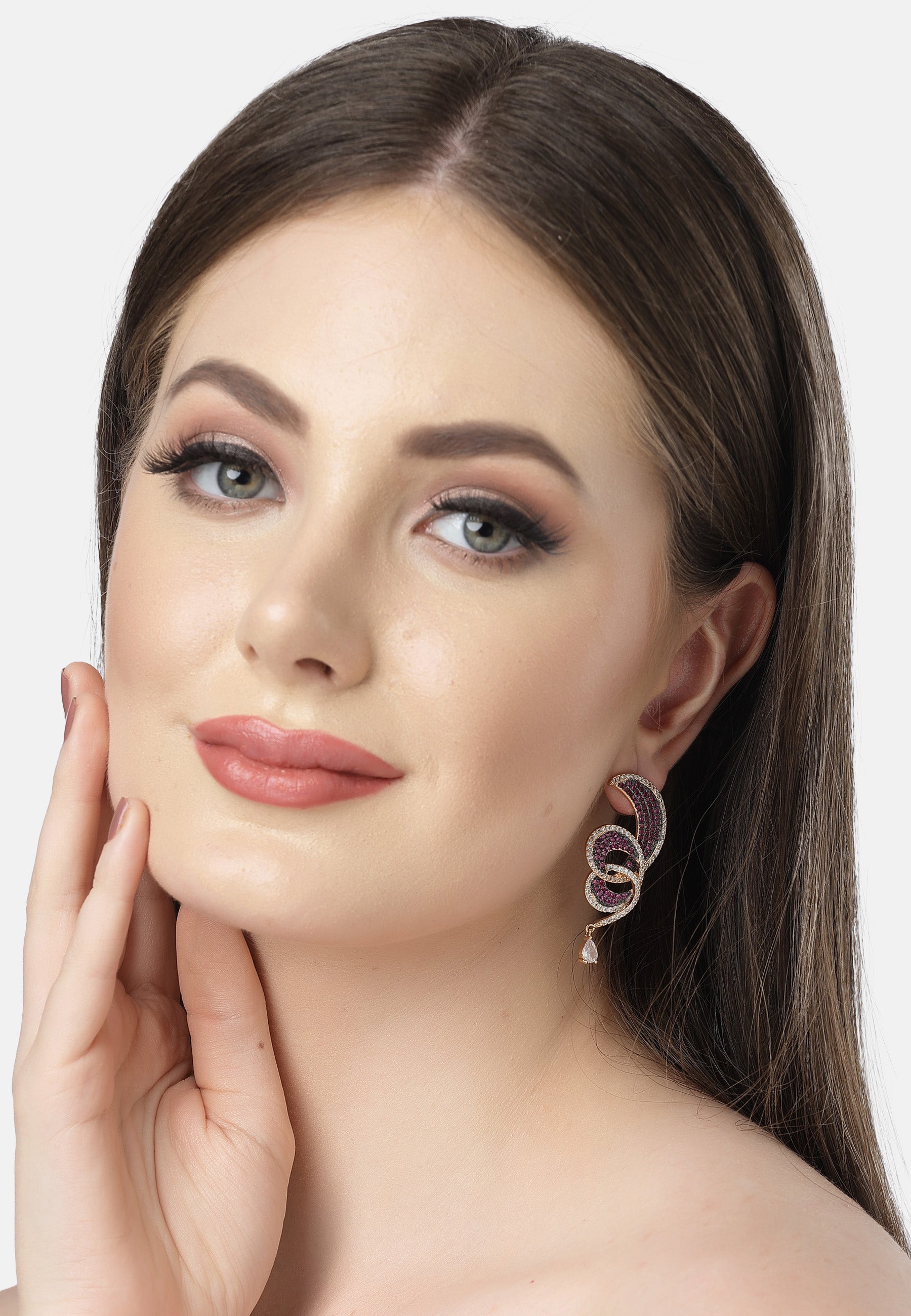 Zirconia Intertwined Drop Earrings