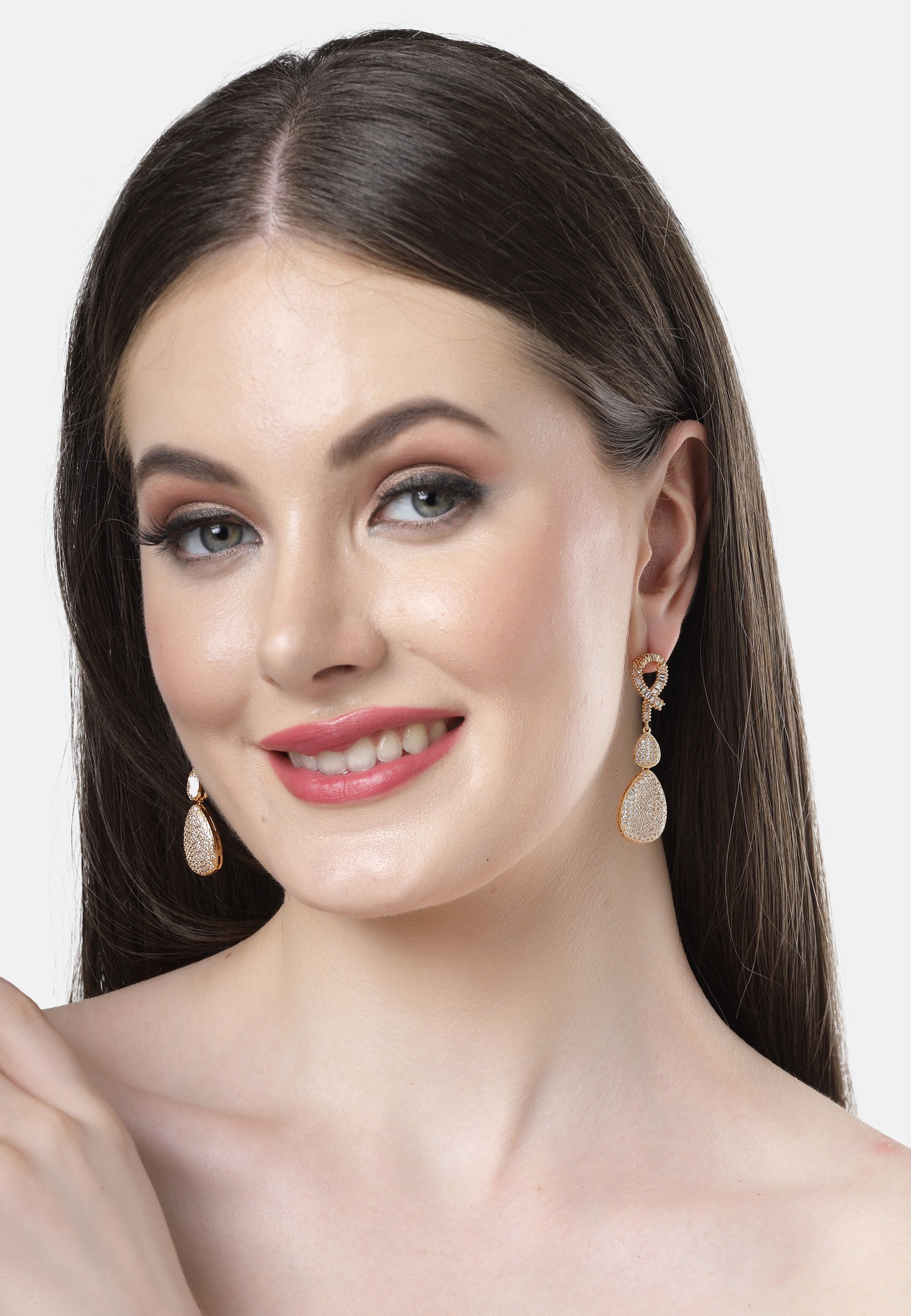 Zirconia Double Raindrop Earrings