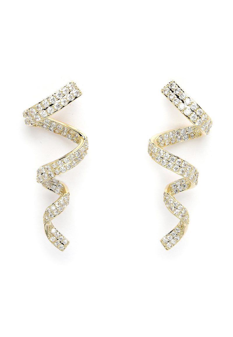 Cubic Zirconia Twisted Earrings