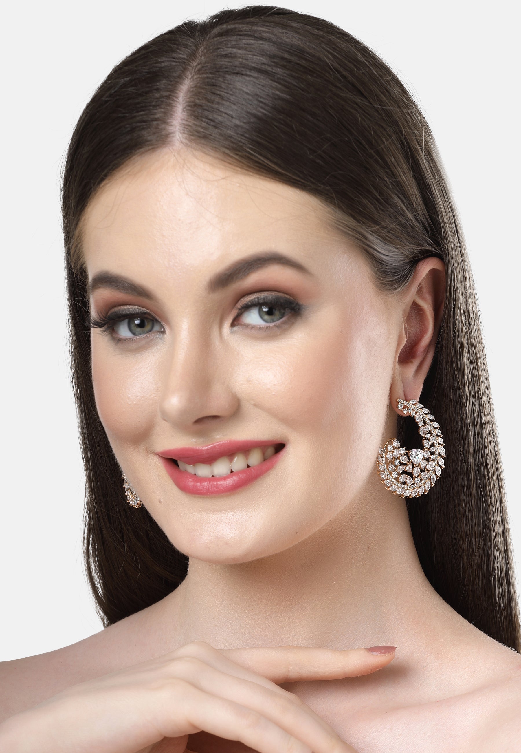 Cubic Zirconia Hollow Earrings