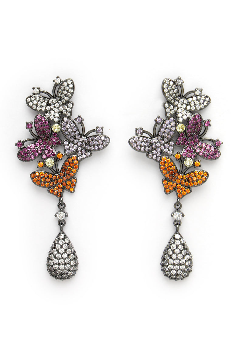 Boucles d'oreilles pendantes papillon