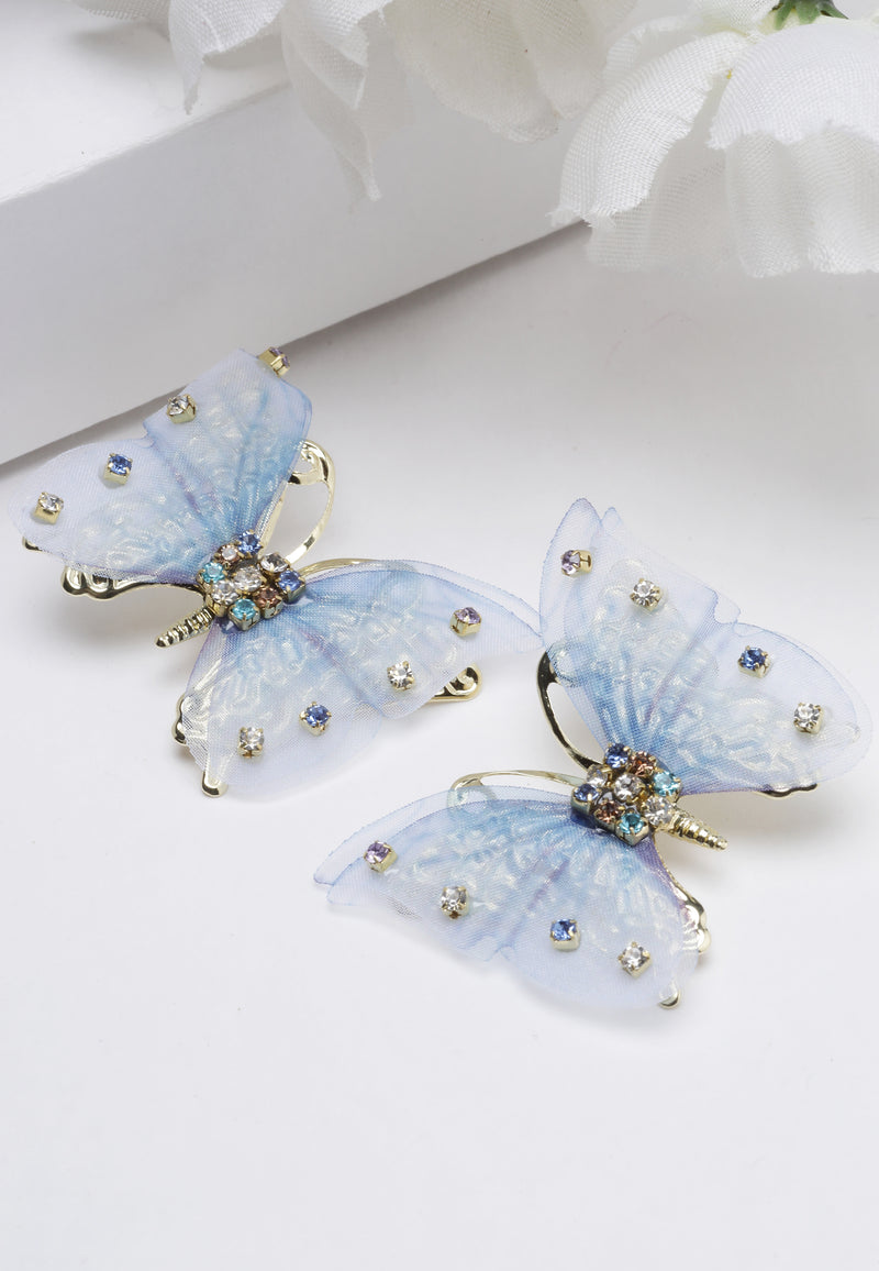 Pendientes de mariposa azul