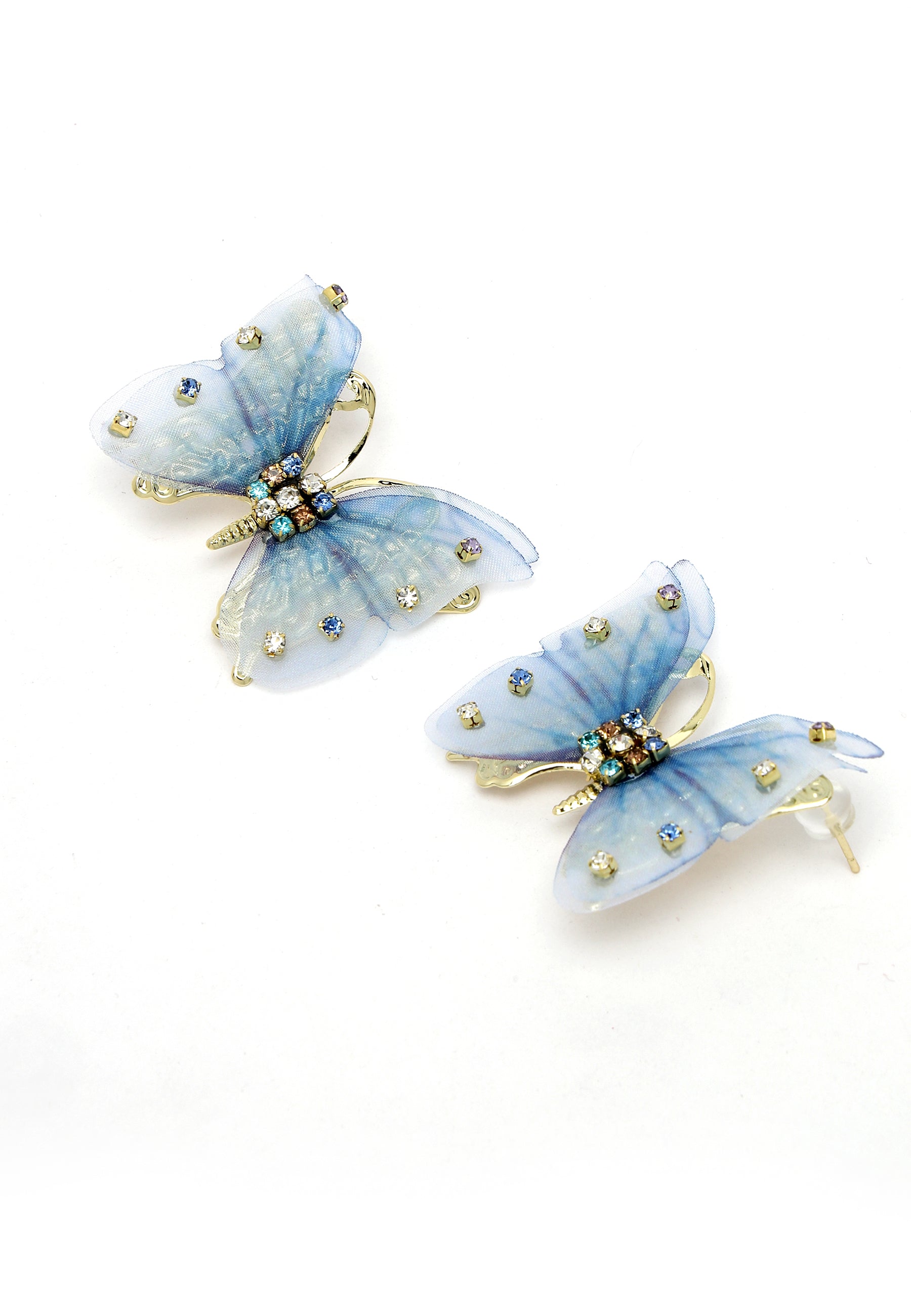 Blauwe vlinder Stud Oorbellen