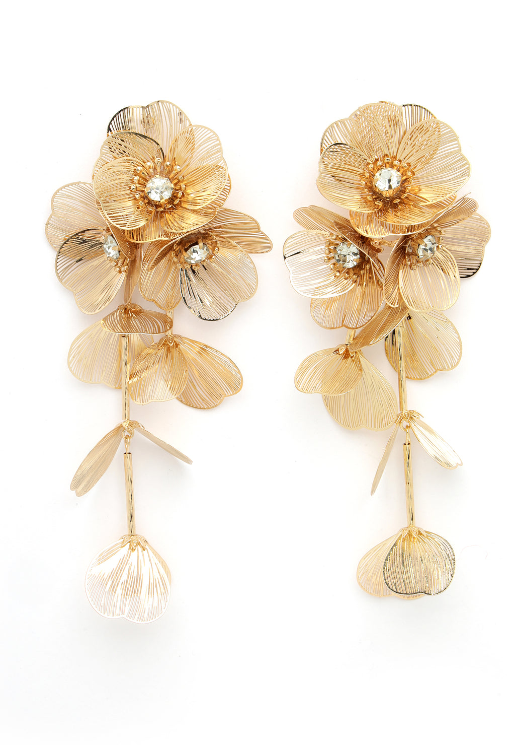 Cluaise Crystal Bloom Tassel Gold Plated