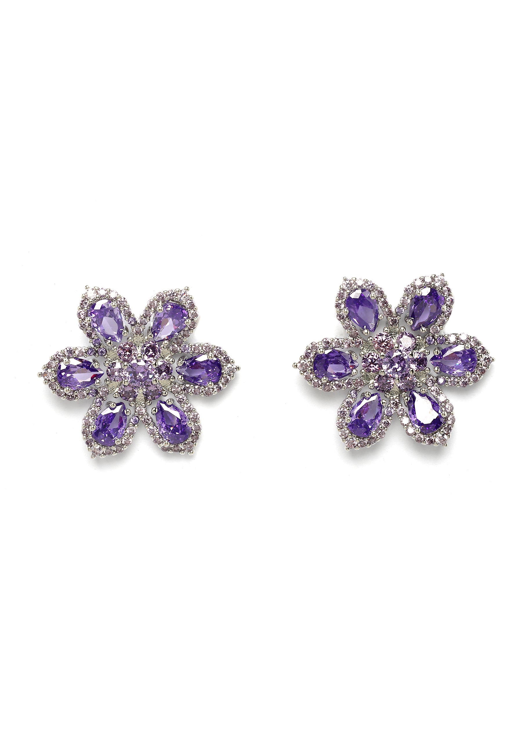 Pendientes de Stud Florales Lila