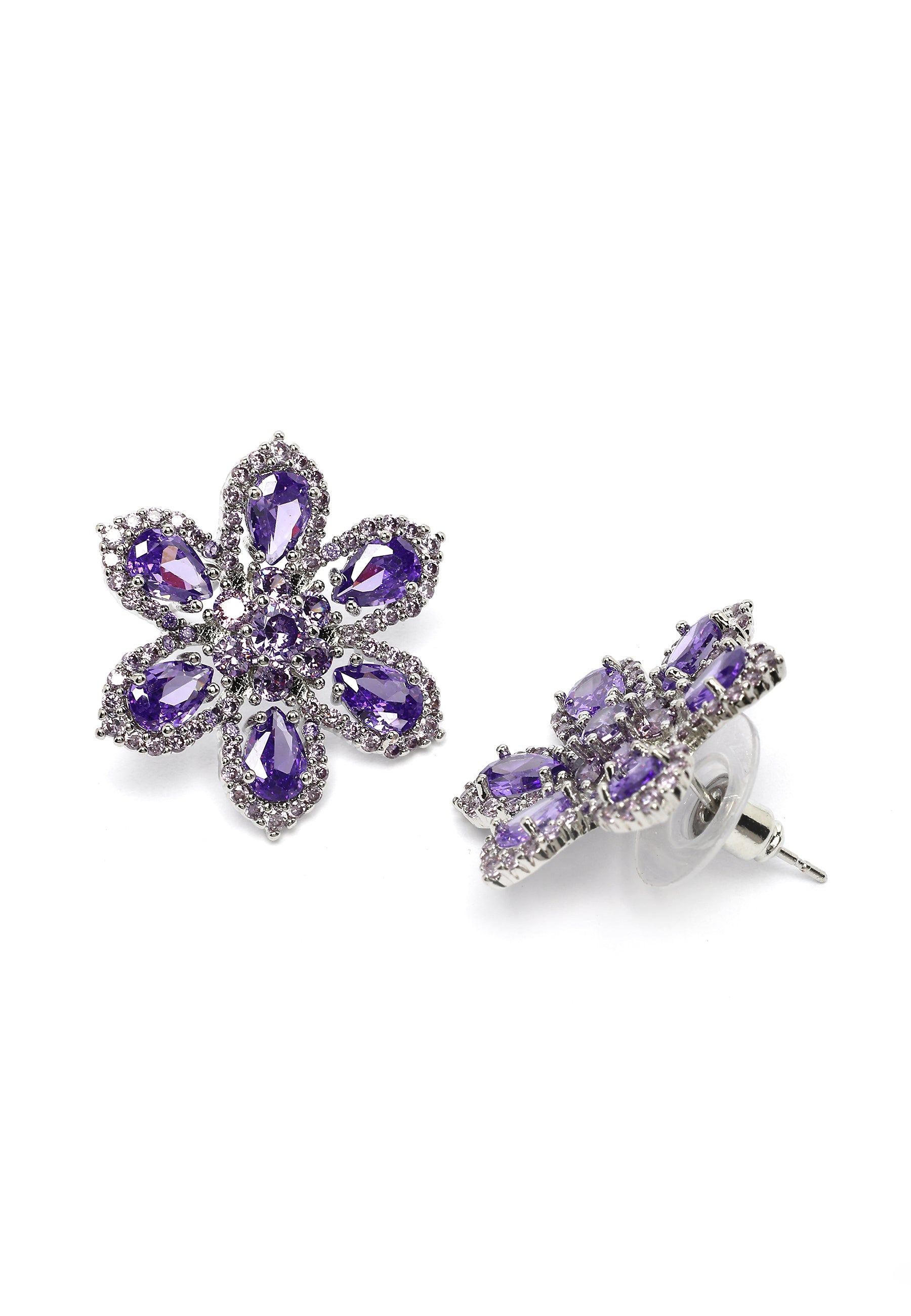 Boucles d'oreilles en stud floral lilas