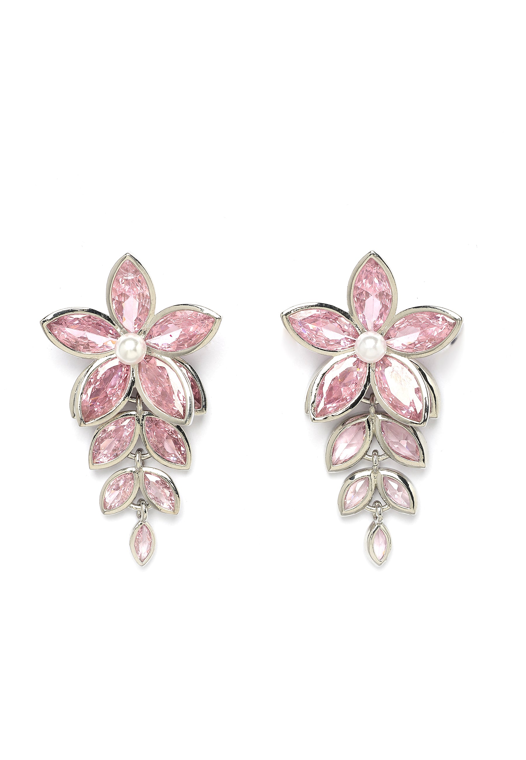 Pearlescent Floral Cascading Earrings