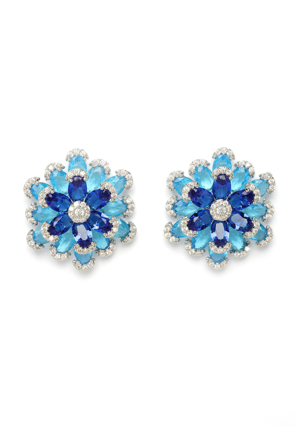 Pendientes Florales Azules Radiantes