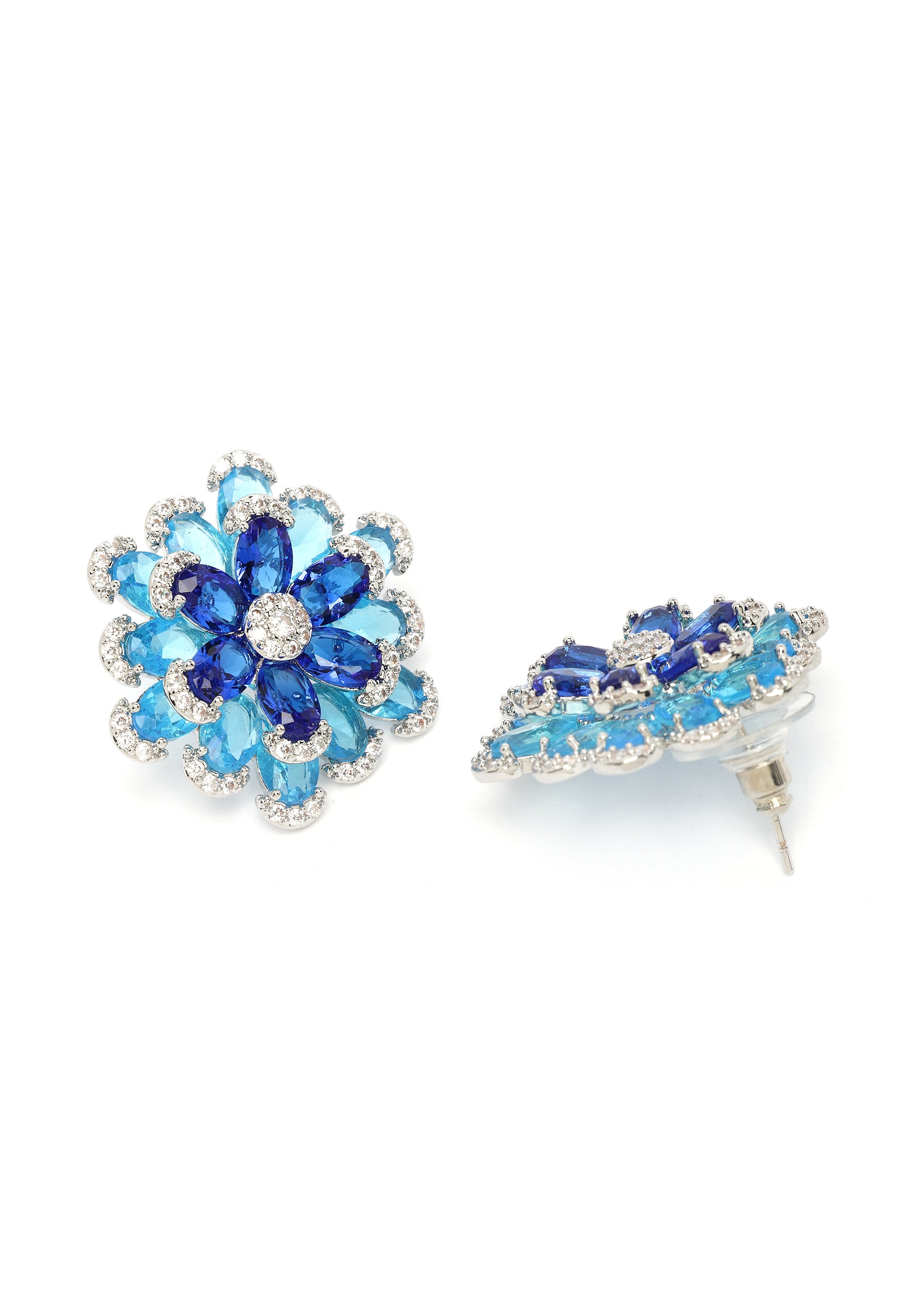 Pendientes Florales Azules Radiantes