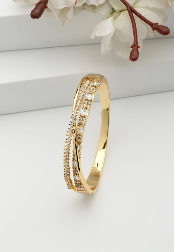 Gouden Twirl Diamanten Bangle