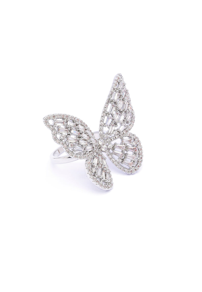 Baguette Butterfly Clár Ring