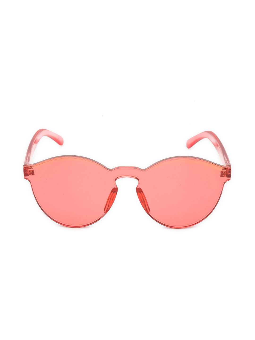 Transparente, randlose, einteilige, bonbonfarbene Sonnenbrille
