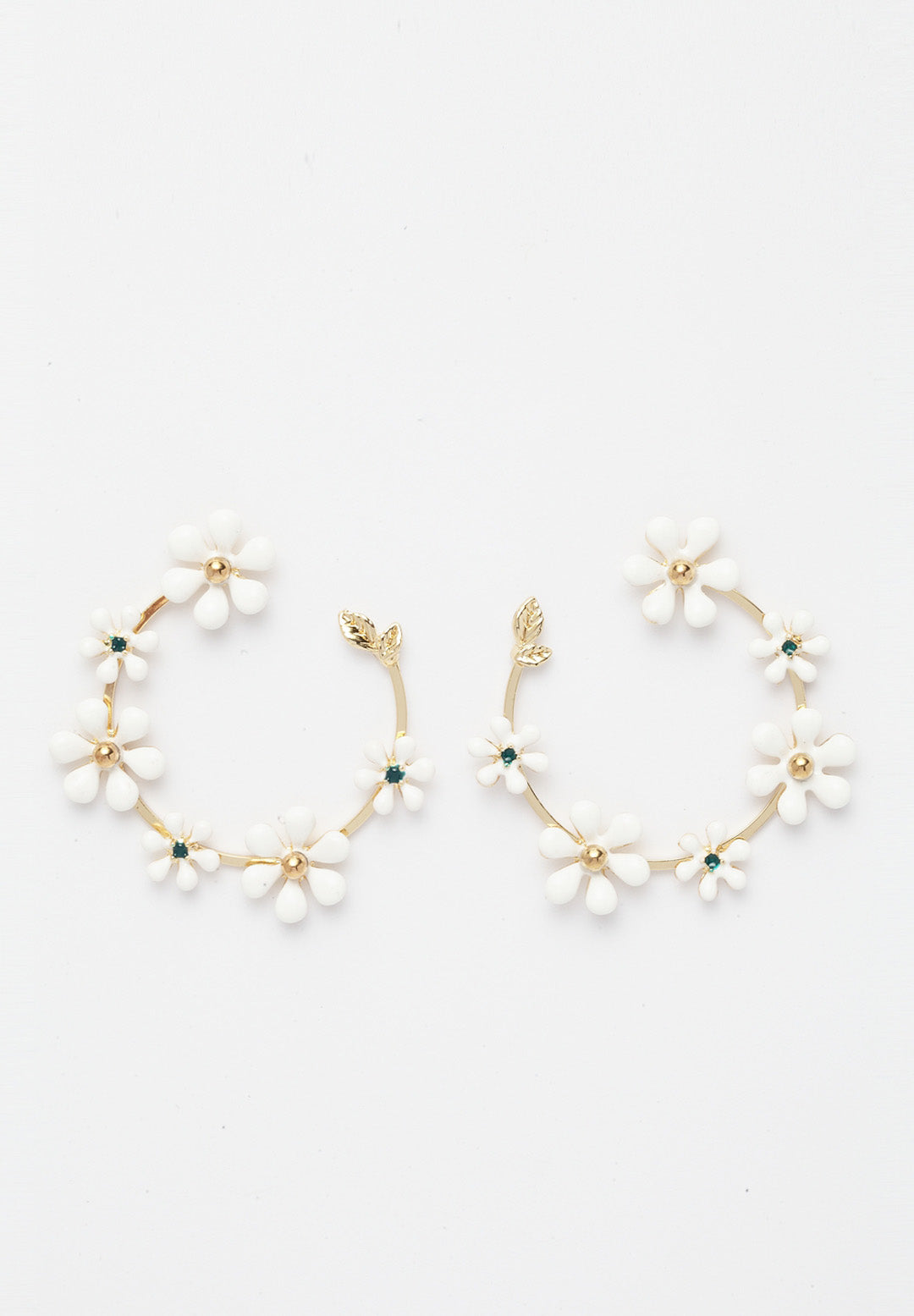 Plush Gold-Plated Flower Hoops