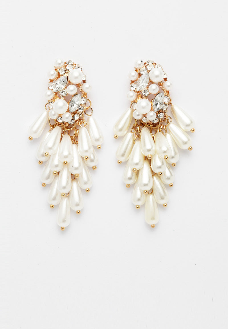 Asymmetrical Pearl Drop Earrings