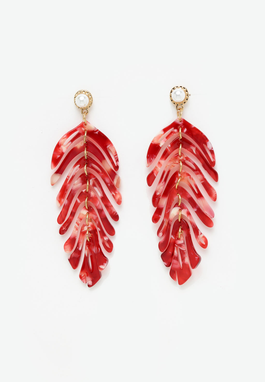 Acrylic Long Leaf  Earrings