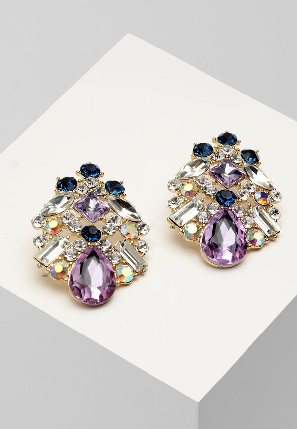 Boucles d'oreilles lustre en cristal violet