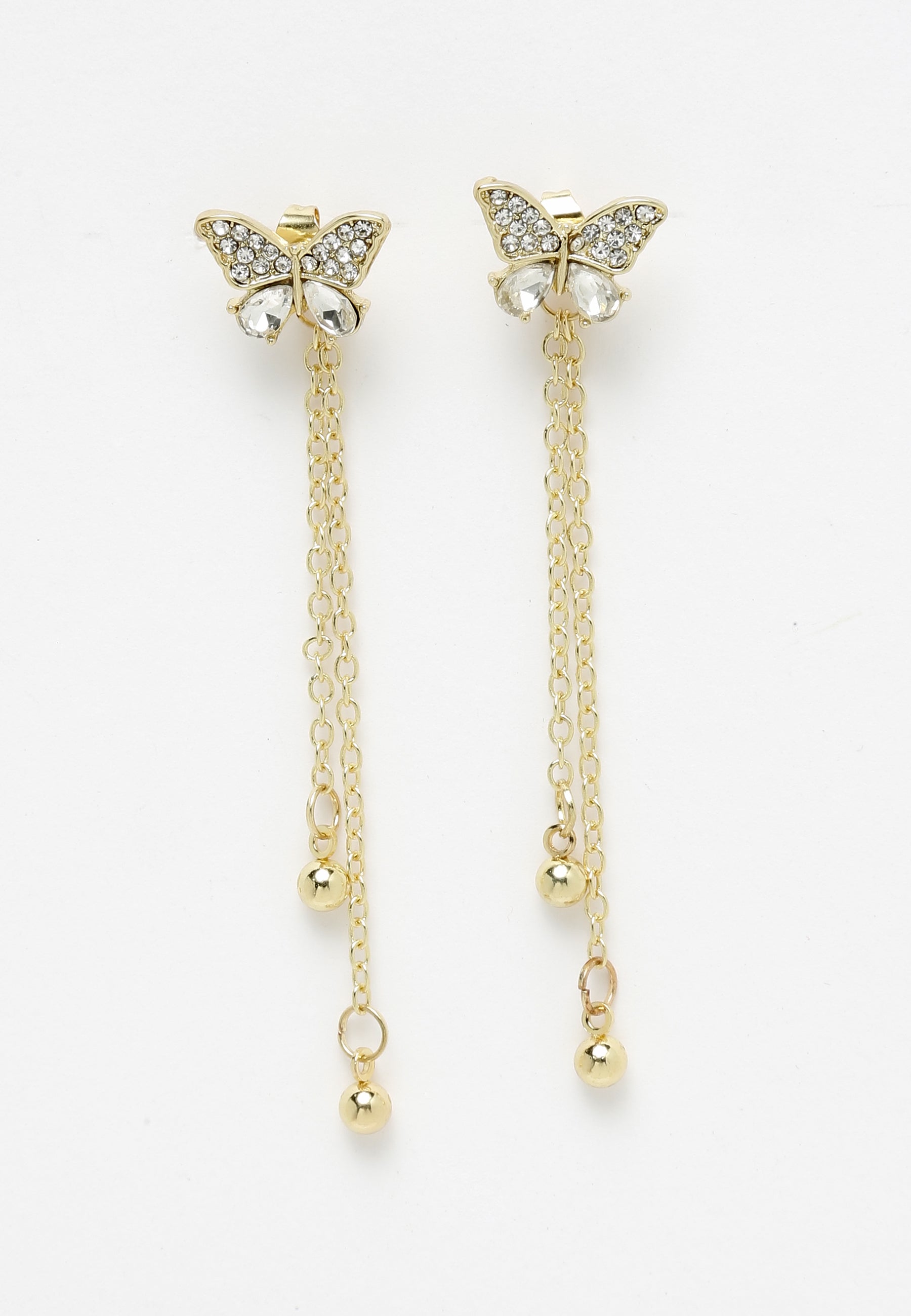 Butterfly Gold Plated Dangle Earrings