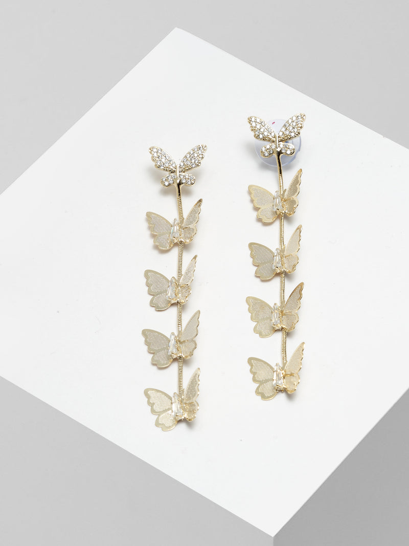 Orecchini pendenti a farfalla placcati oro