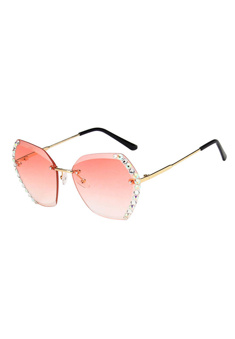 Luxuriöse randlose Schmetterlings-Sonnenbrille