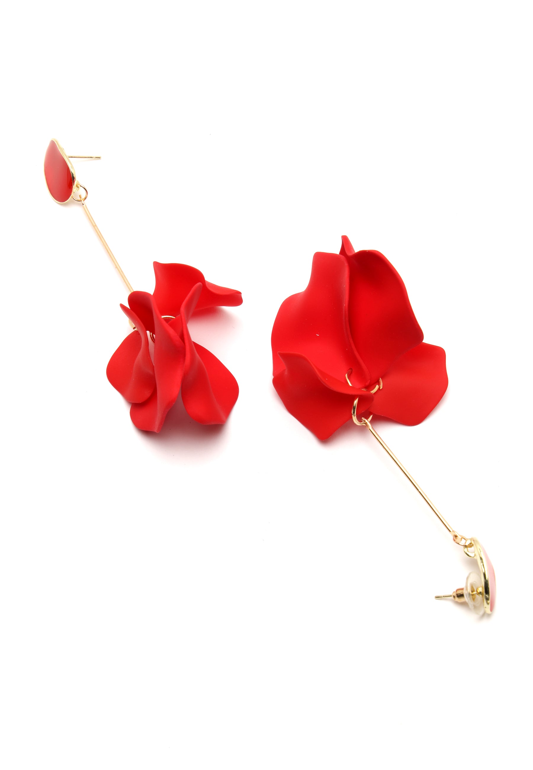 Kronblade Øreringe i rød