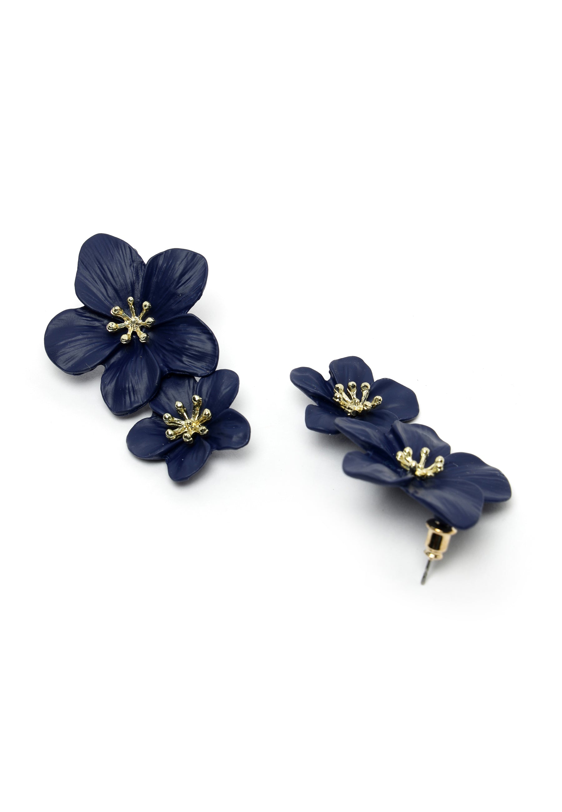 Multi-colored Twin Floral Drop Earring