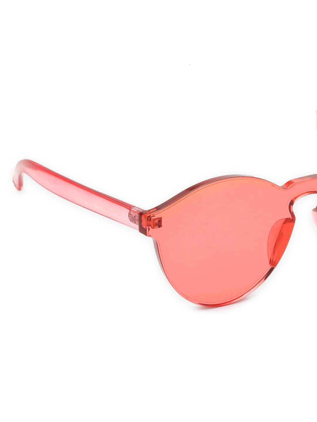 Przezroczyste, jednoczęściowe okulary przeciwsłoneczne w cukierkowym kolorze, bez oprawek
