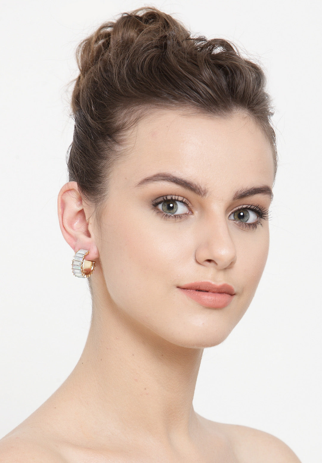 Gold Plated Crystal Bali Earrings