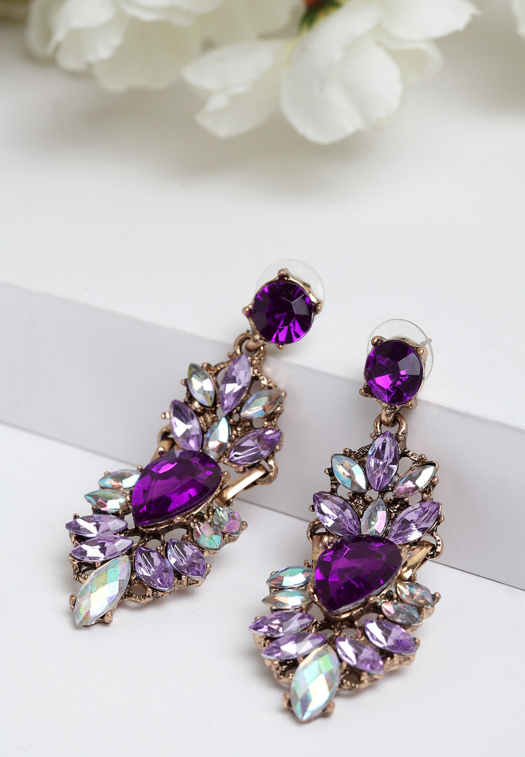 Mystery Purple Vintage Statement Earrings