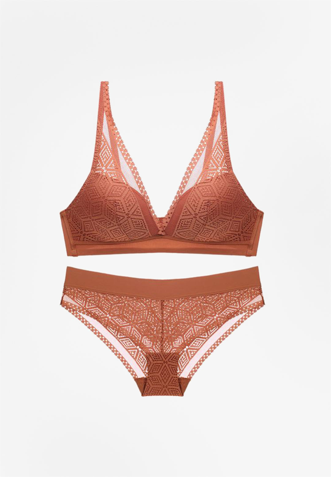 Padded Non-wired Lace Bra Set